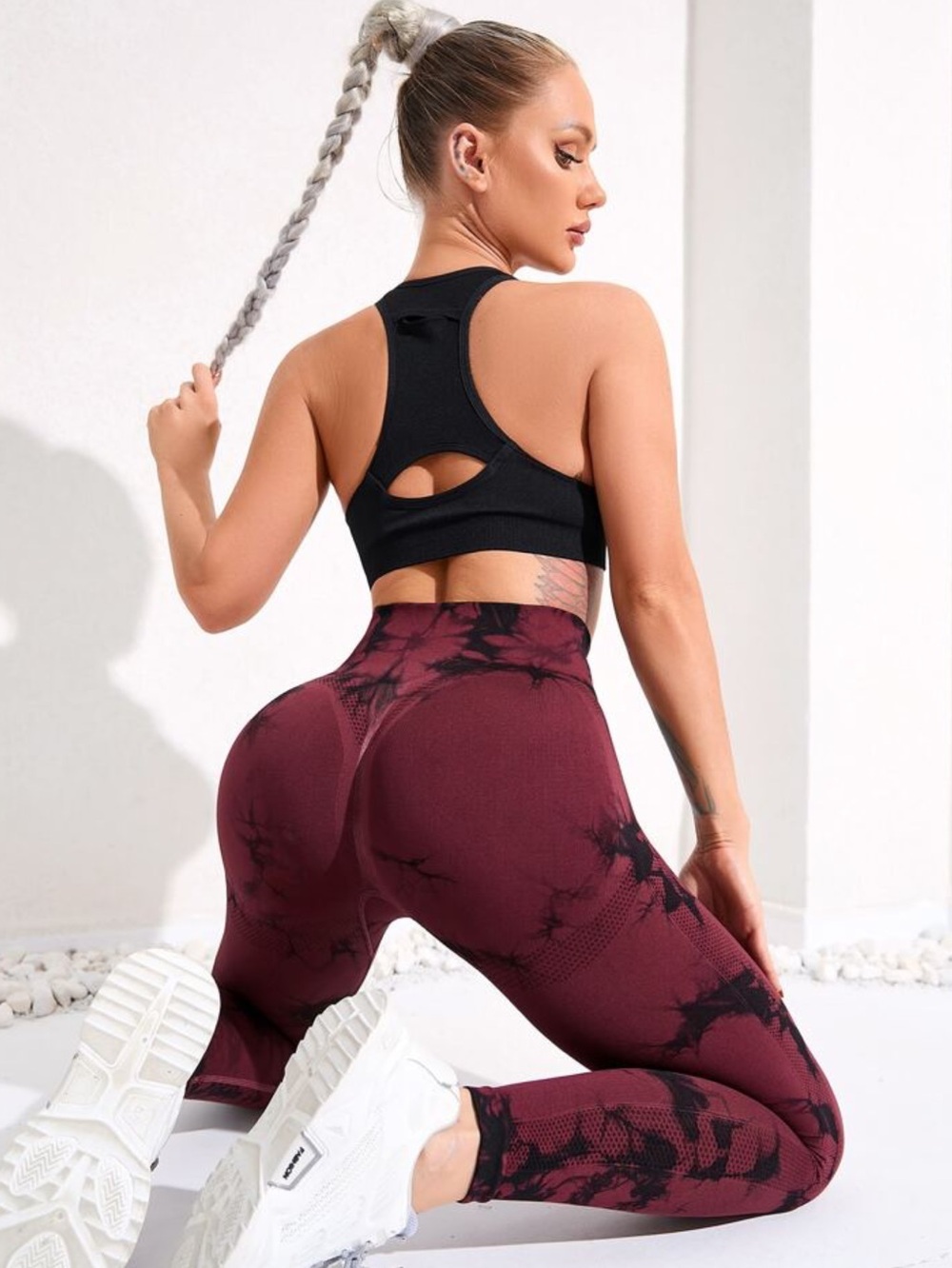 Tie Dye Yoga Tights Seamless High Stretch Tummy Control Gym Leggings